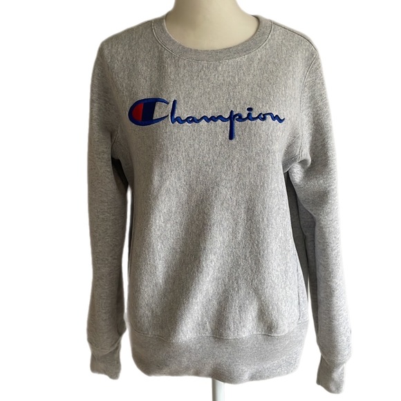 Vintage Champion Reverse Weave Warm Up Spell-Out Heathered Crewneck - Picture 2 of 9